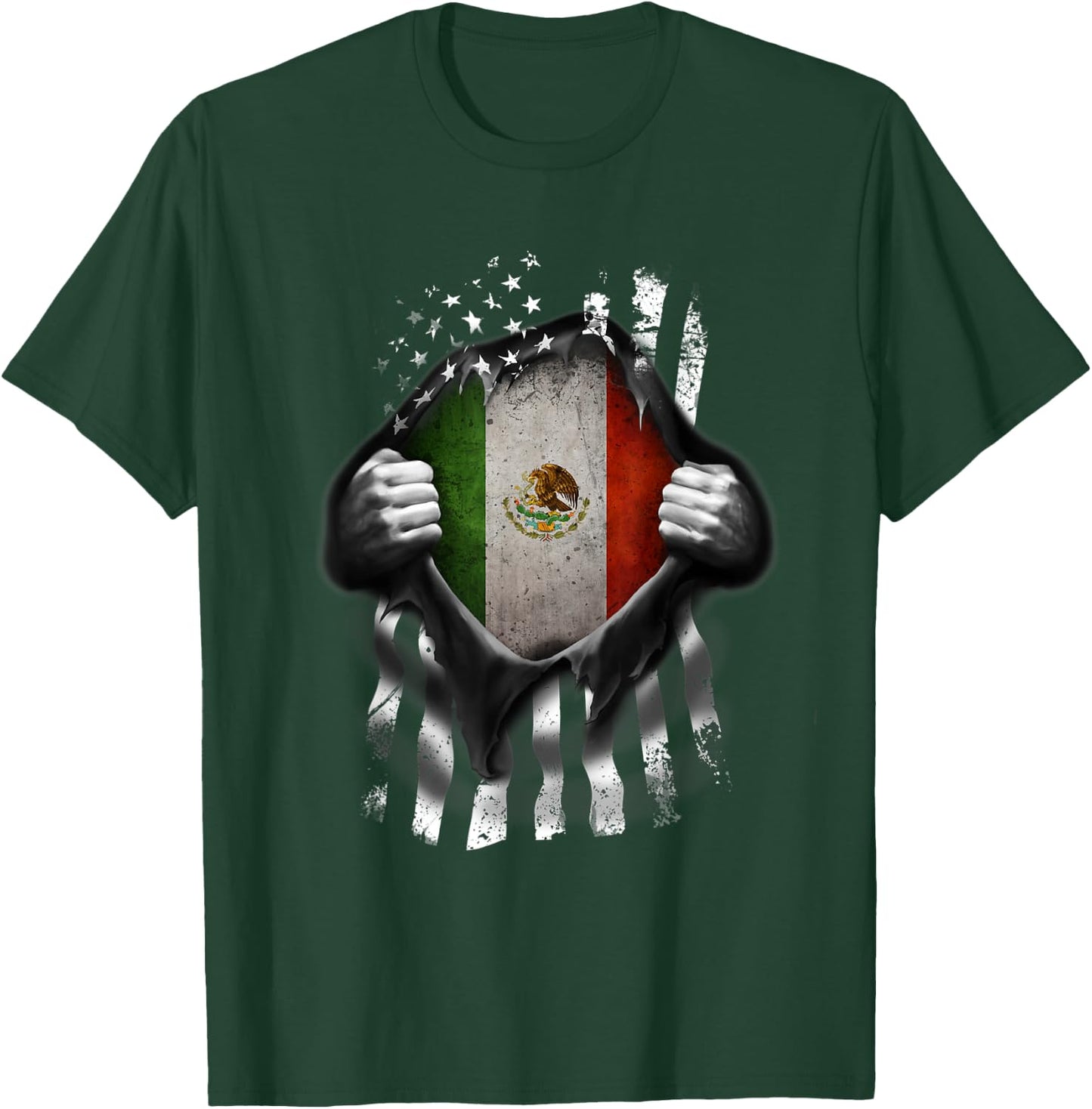 Mexico USA Flag Mexican American Kids Men T-Shirt - T-Shirt | Forest