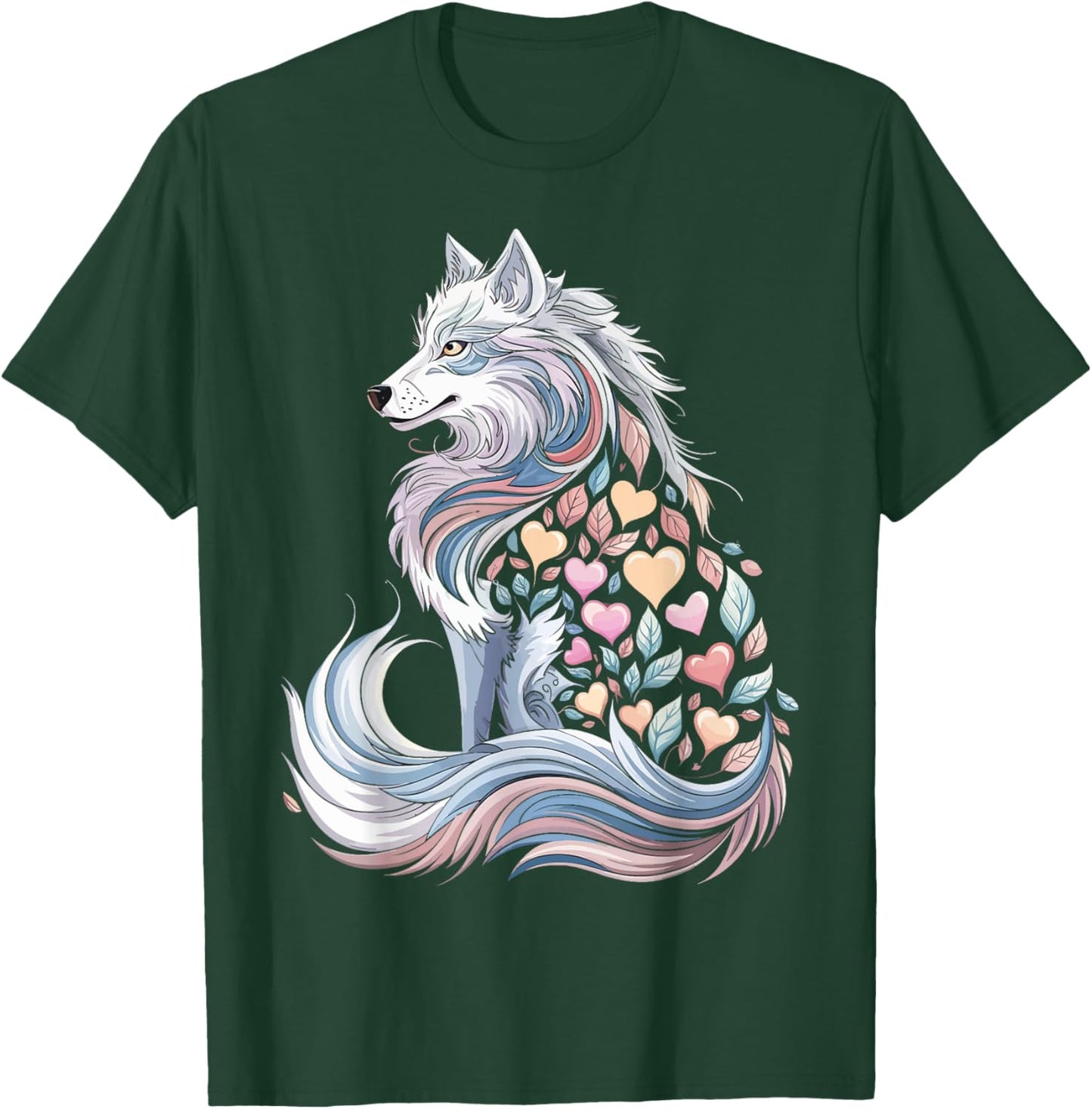 Wolf Heart Valentine's Day Animal Lover Couples Matching T-Shirt - T-Shirt | Forest
