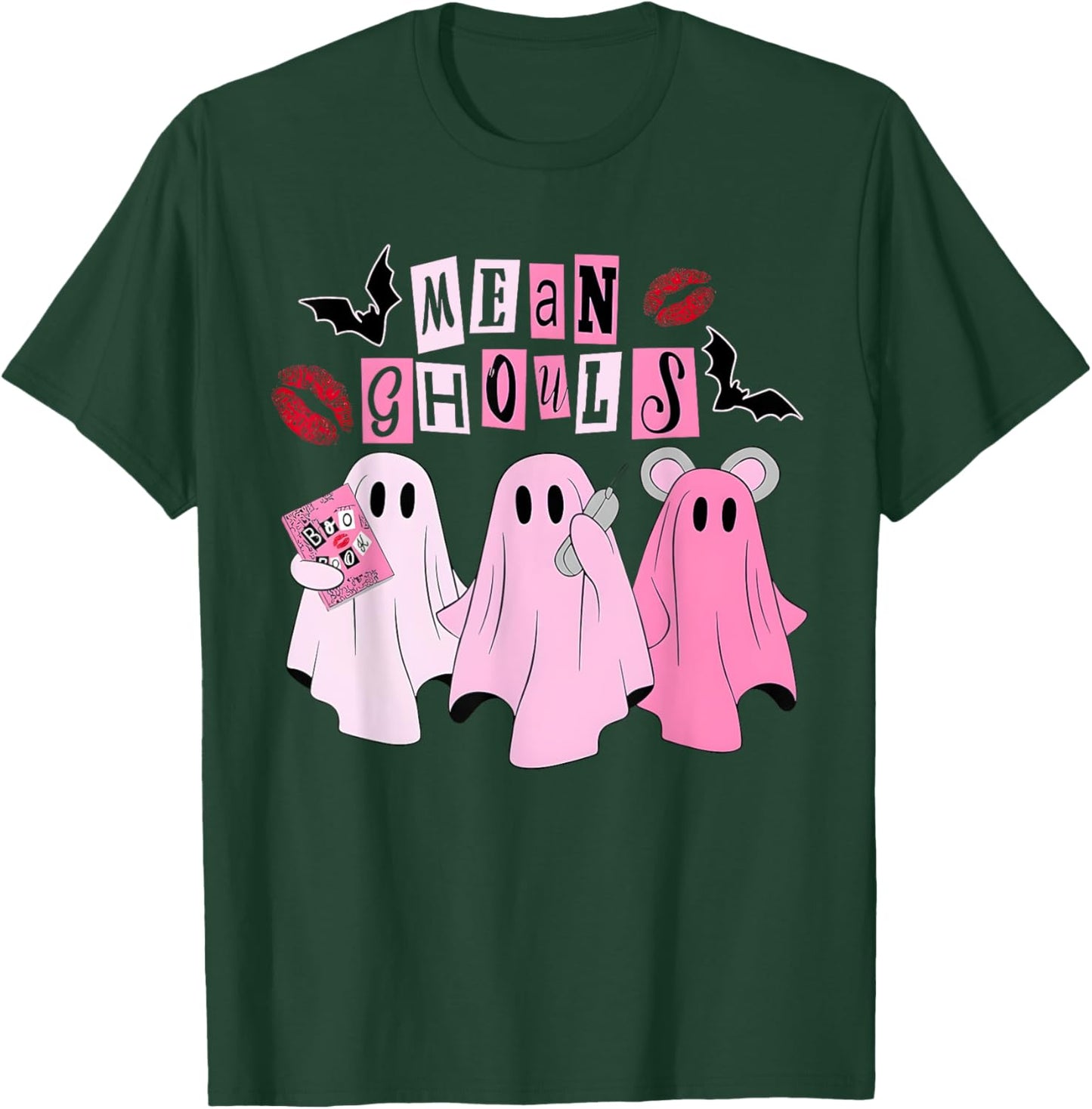 Cute Ghost Mean Ghouls Halloween Costume Spooky Season Girls T-Shirt - T-Shirt | Forest