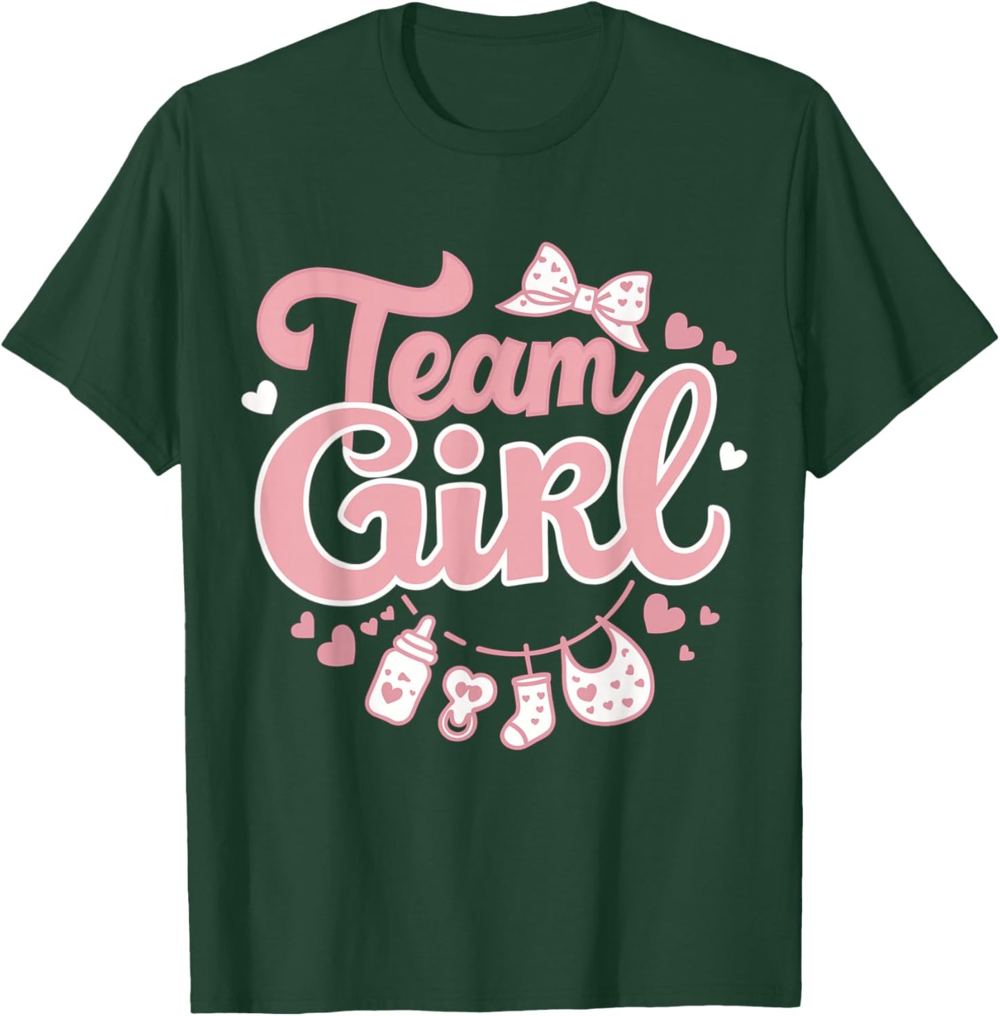 Gender Reveal Party Team Girl Baby Announcement T-Shirt - T-Shirt | Forest
