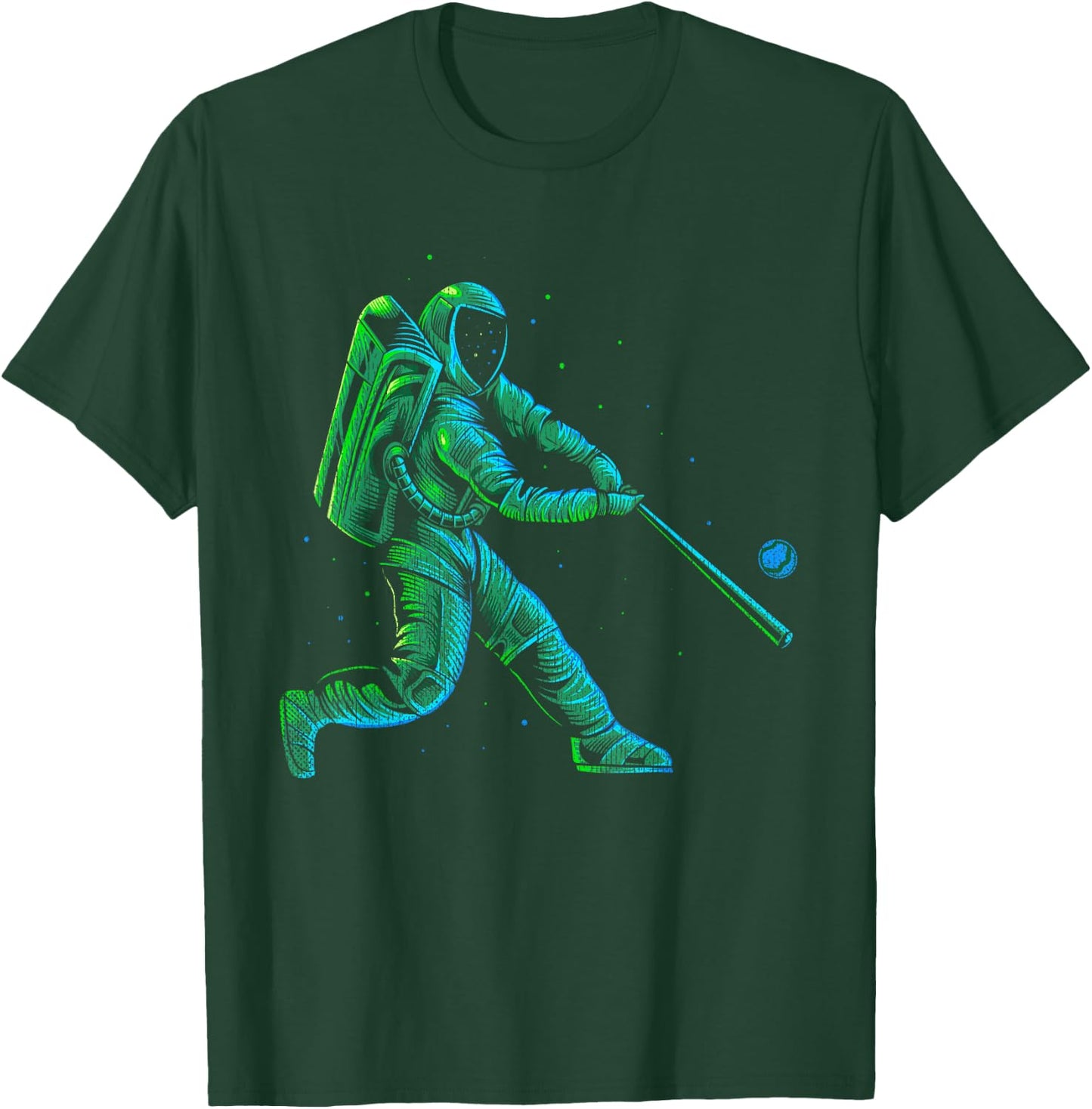 Funny Astronaut Baseball Merch Kids Space Baseball T-Shirt - T-Shirt | Forest