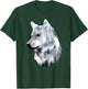 Dramabite Double Exposure Wolf - Men's Black Small Classic Fit Short Sleeve Animal-Wolf Graphic T-Shirt - T-Shirt | Forest