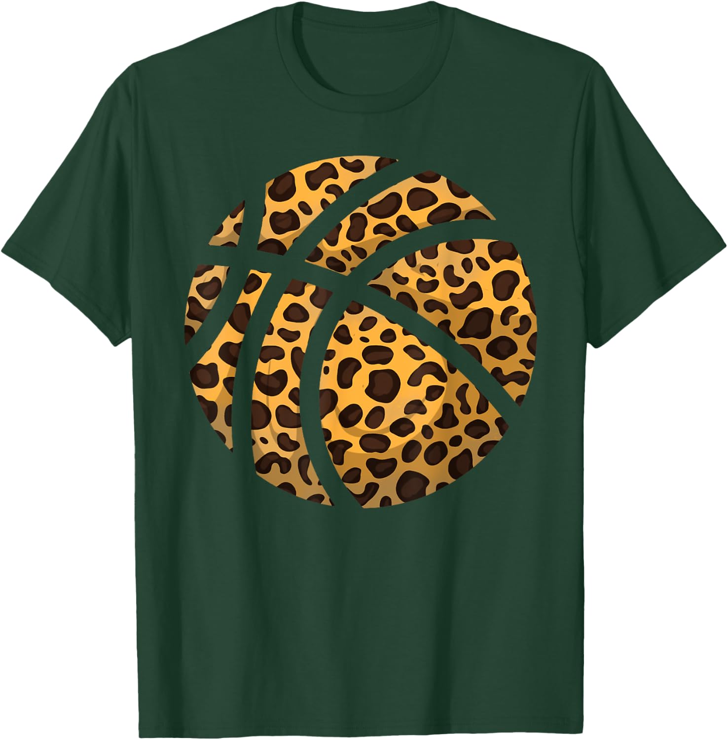 Funny Leopard Print Basketball Gift | Cool Best Team Lovers T-Shirt - T-Shirt | Forest