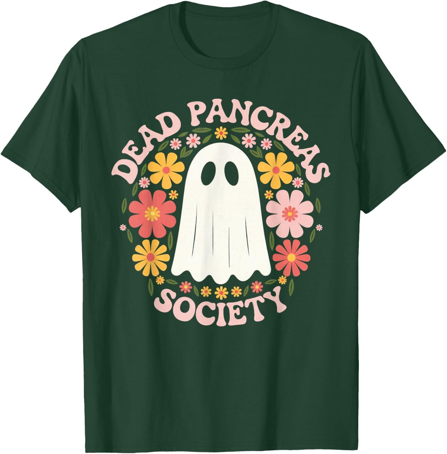 Dead Pancreas Society Ghost Diabetes Awareness T-Shirt - T-Shirt | Forest