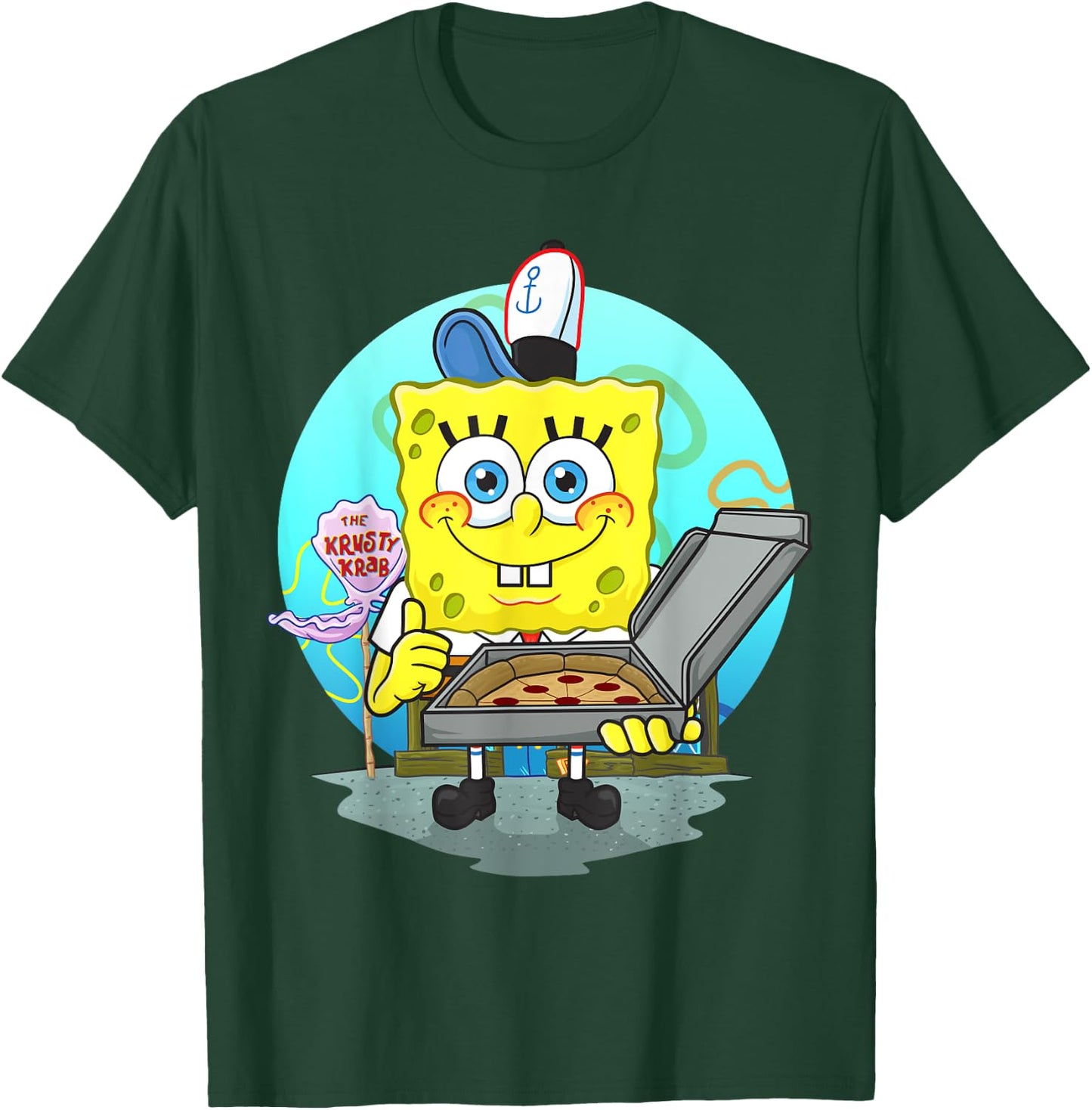 Mademark x SpongeBob SquarePants - The Krusty Krab Pizza Delivery T-Shirt - T-Shirt | Forest