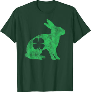 St. Patrick's Day Rabbit Bunny Irish Green Shamrock Gift T-Shirt - T-Shirt | Forest