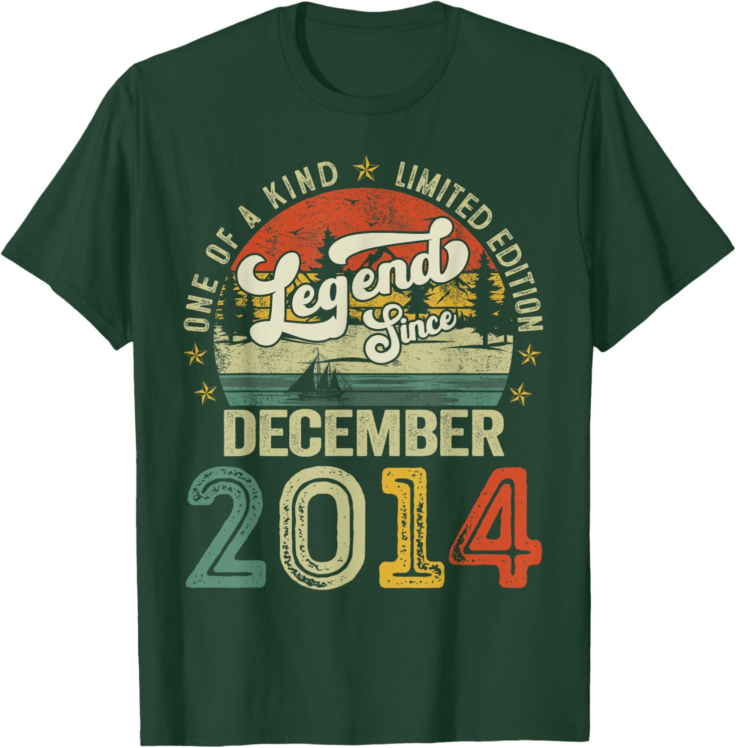 Legends Since December 2014 Vintage Retro 10th Birthday Boys T-Shirt - T-Shirt | Forest