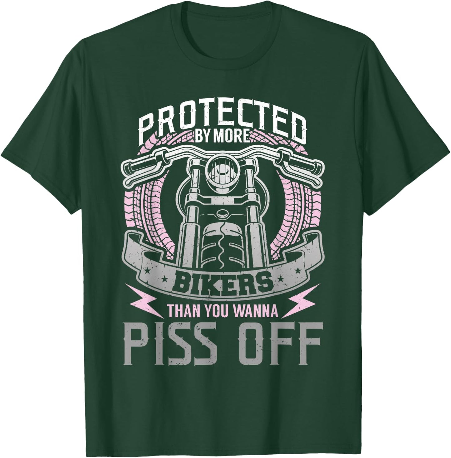 Motorcycle Protected By More Bikers Girlfriend Wife T-Shirt - T-Shirt | Forest