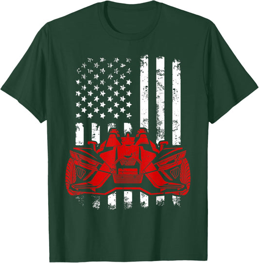 USA Flag Slingshot Car Drivers Lovers American Sling shot T-Shirt - T-Shirt | Forest