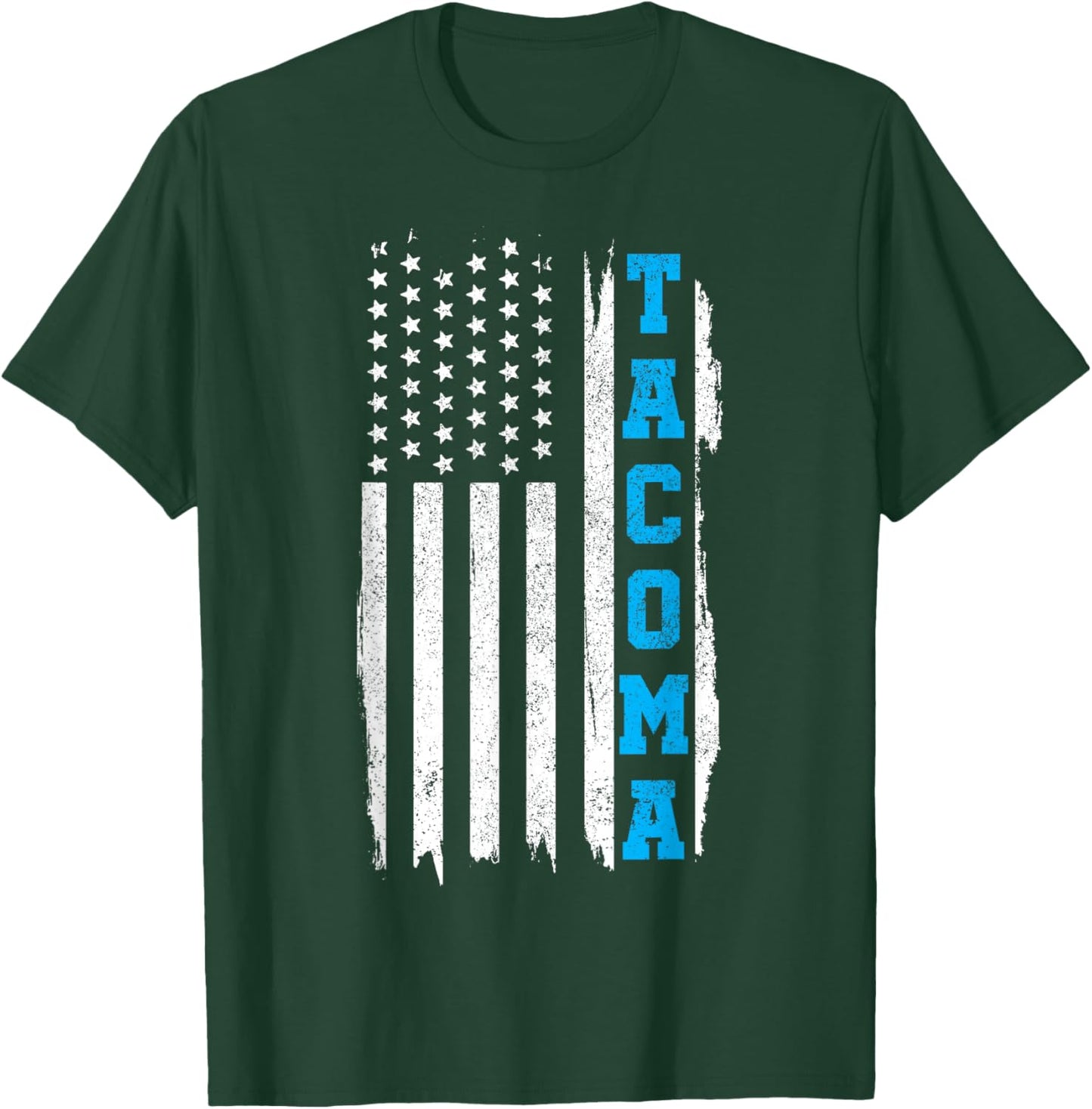 Tacoma Washington American Flag Vintage Patriotic T-Shirt - T-Shirt | Forest