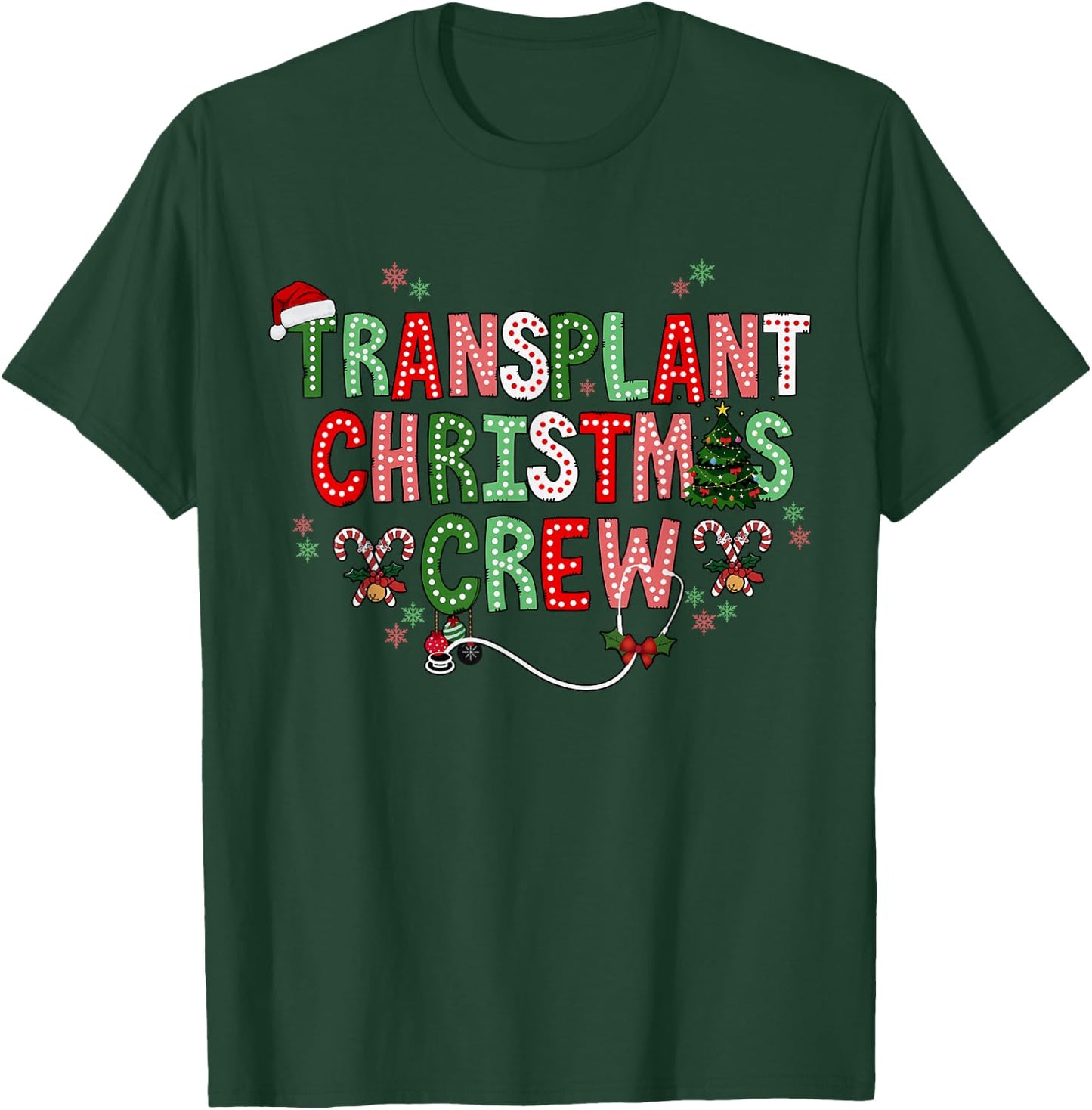 Christmas Transplant Nurse Bone Marrow Transplant Nurse BMT T-Shirt - T-Shirt | Forest