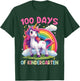 I Survived 100 Days Of Kindergarten 100th Day Unicorn Girls T-Shirt - T-Shirt | Forest