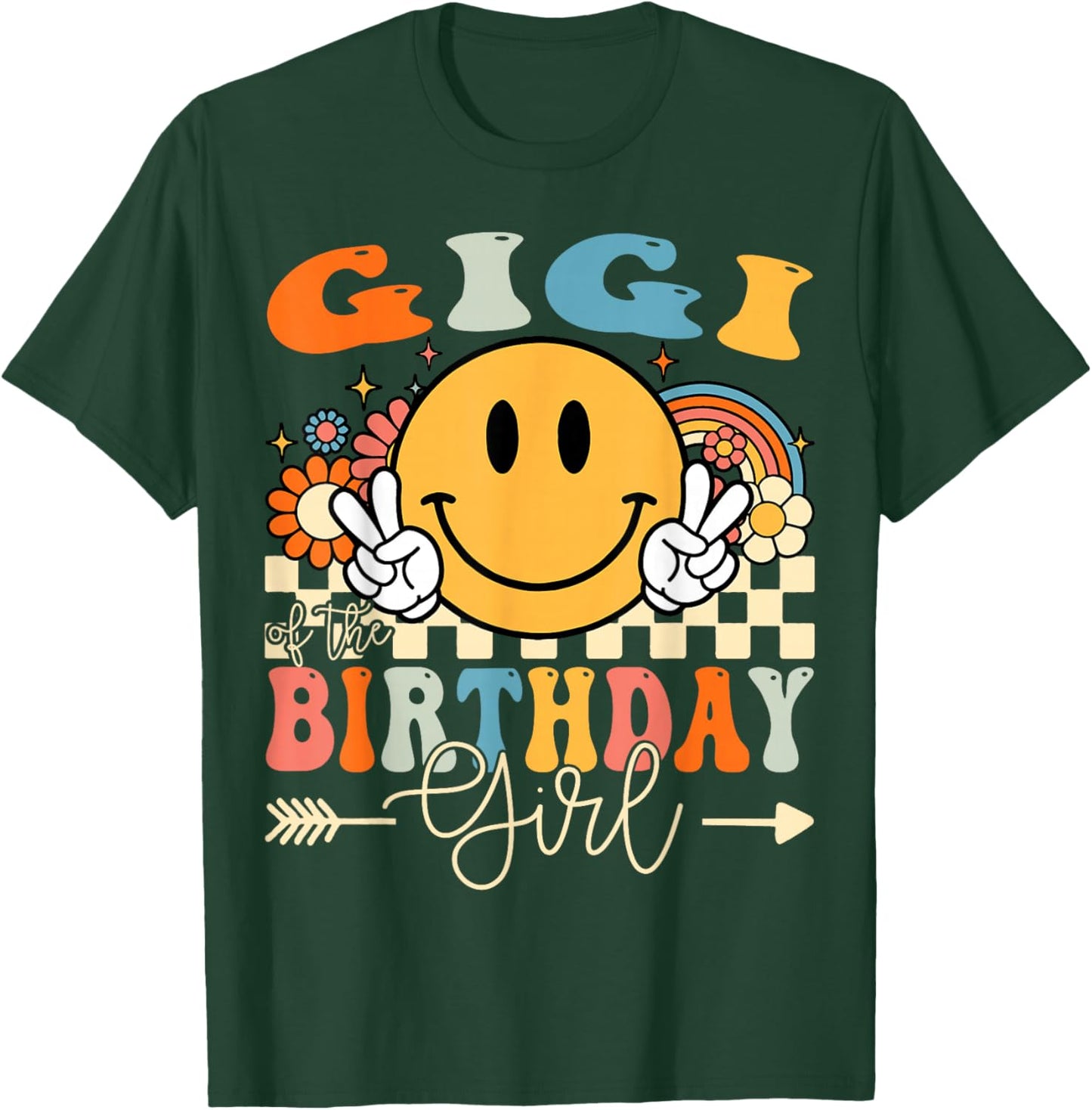Gigi Of The Birthday Girl Groovy Retro Vintage T-Shirt - T-Shirt | Forest