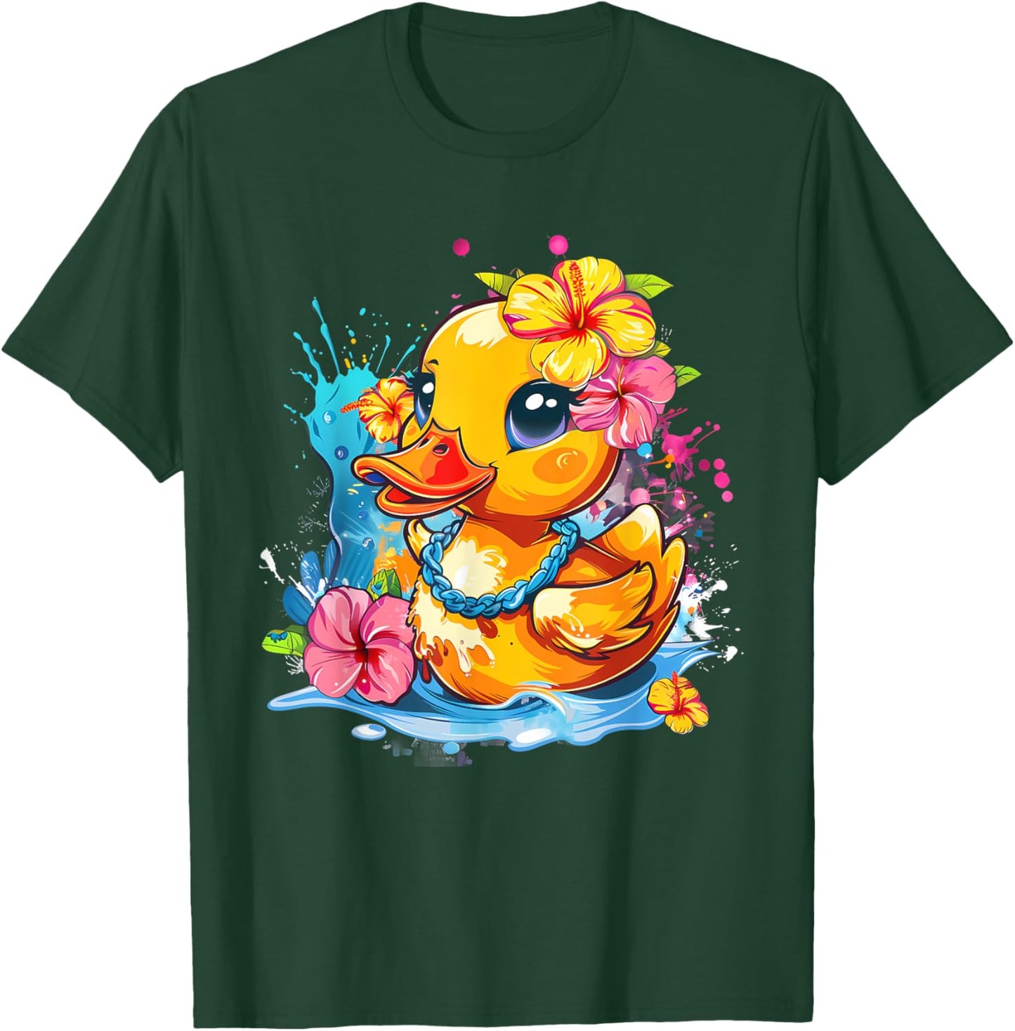 Rubber Duck Hawaiian Hawaii Floral Rubber Duck Lover T-Shirt - T-Shirt | Forest