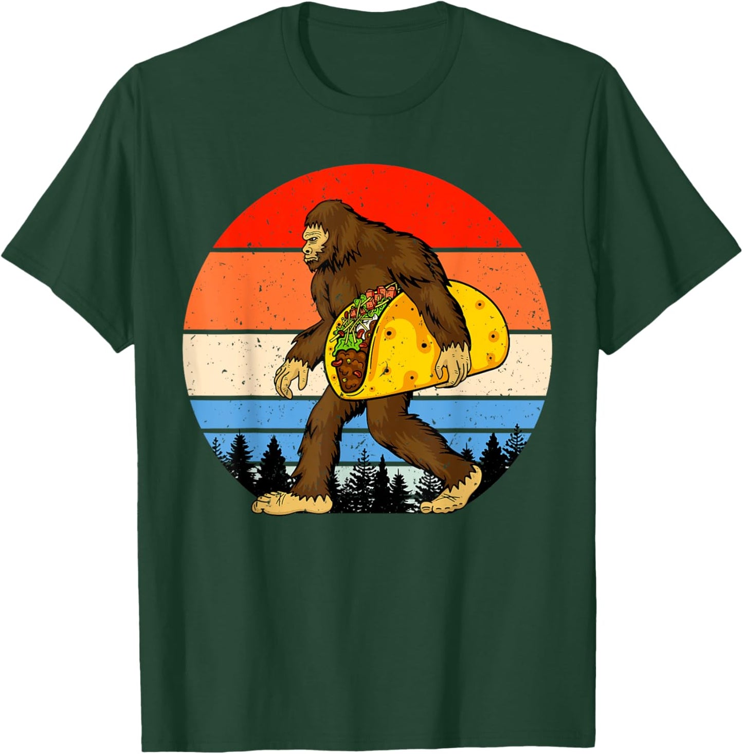 Funny Bigfoot, Taco Lover, Bigfoot Taco, Bigfoot T-Shirt - T-Shirt | Forest
