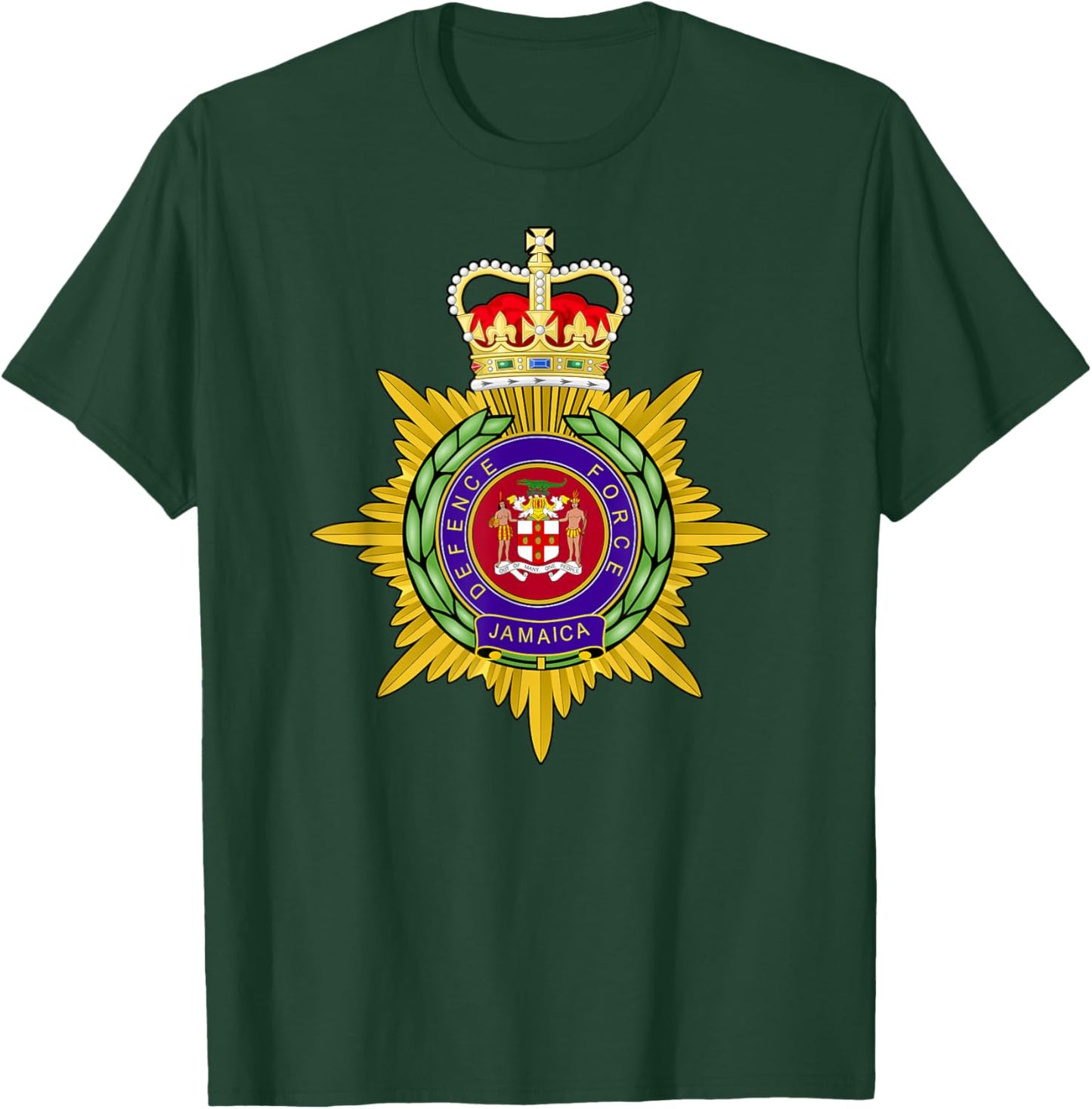 JDF Jamaica Defense Force Jamaican Army Uniform Military T-Shirt - T-Shirt | Forest
