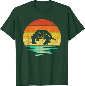 Vintage Komodo Dragon Reptile Retro Sunset Komodo Dragon T-Shirt - T-Shirt | Forest