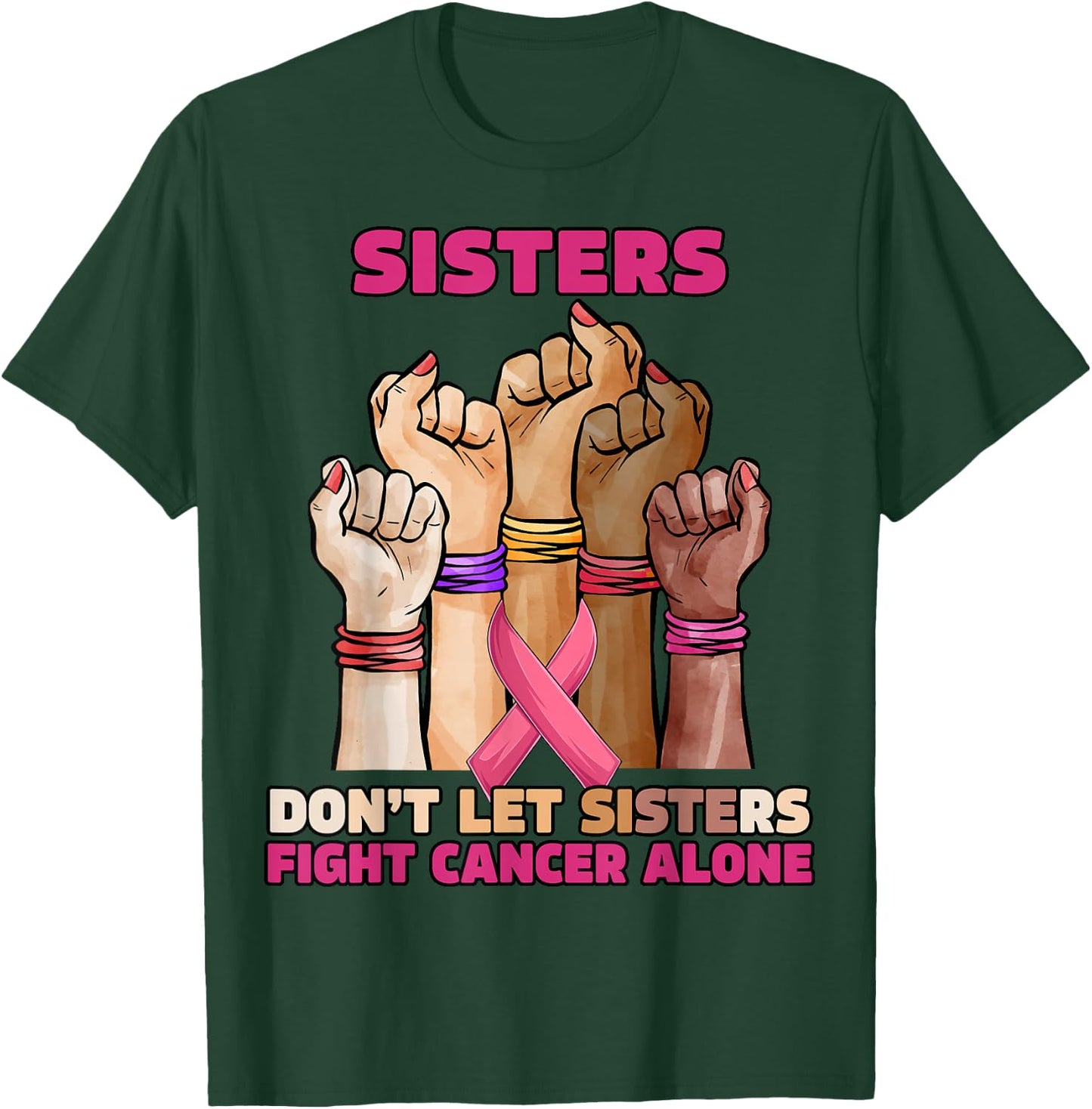 Pink Ribbon Breast Cancer Awareness Pink Ribbon October T-Shirt - T-Shirt | Forest