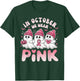 In October We Wear Pink Spooky Ghost Breast Cancer Awareness T-Shirt - T-Shirt | Forest