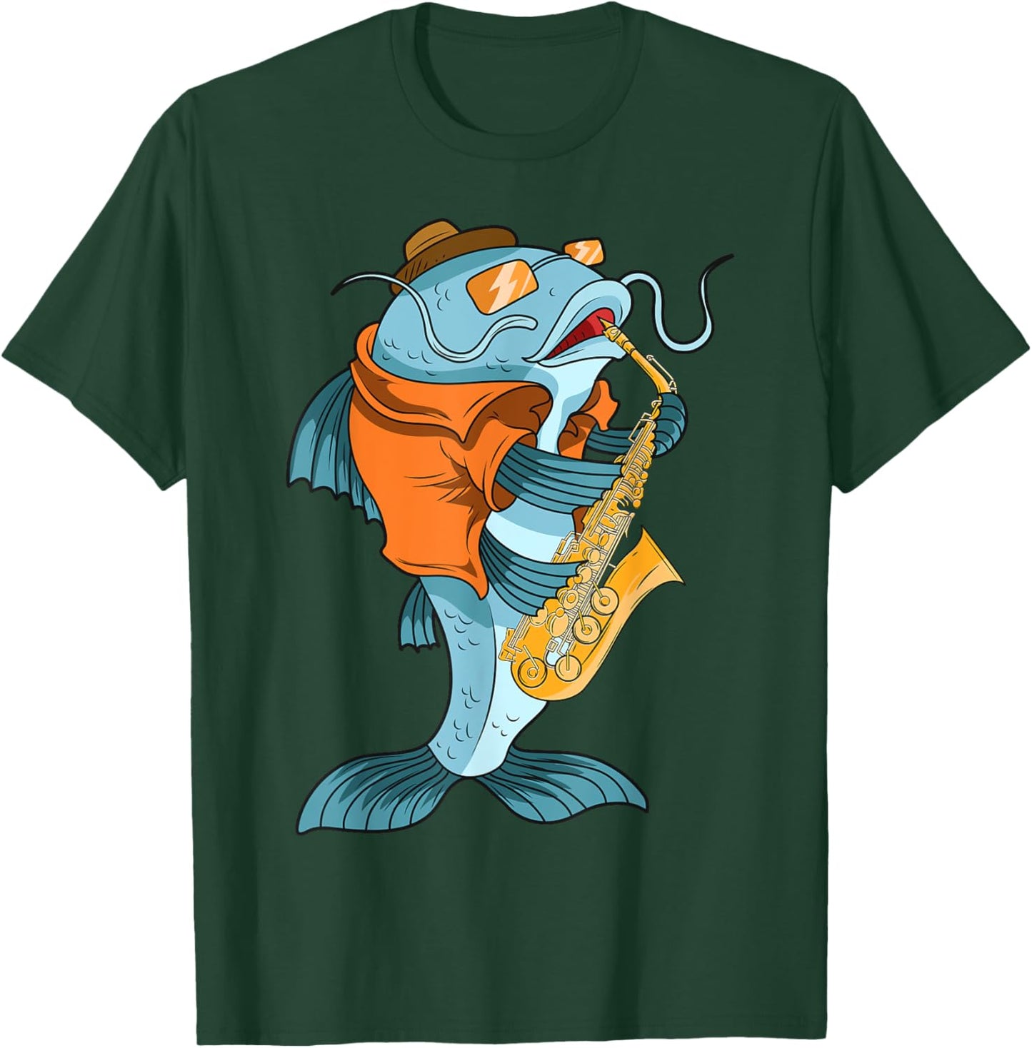 Catfish Saxophonist Saxophone Lover Musicians Fish Owner T-Shirt - T-Shirt | Forest