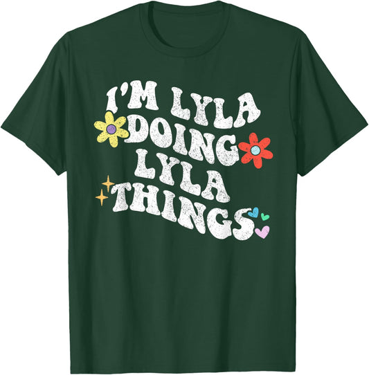 Retro Groovy Im LYLA Doing LYLA Things Funny Mother's Day T-Shirt - T-Shirt | Forest
