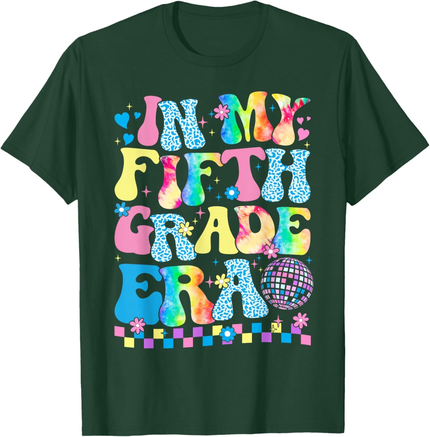 In My Fifth Grade Era Groovy Back To School Teachers Kids T-Shirt - T-Shirt | Forest