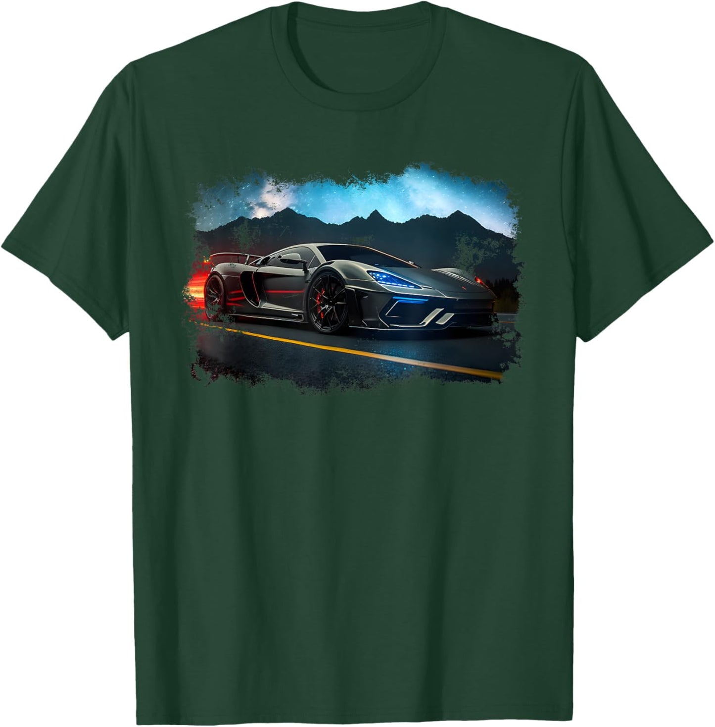Cool Supercar Sports Car Concept Hypercar Racing Art Graphic T-Shirt - T-Shirt | Forest