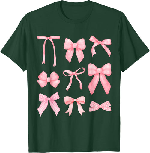 Pink Bow and Ribbon Cute Graphic for Girl Women