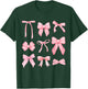 Pink Bow and Ribbon Cute Graphic for Girl Women T-Shirt - T-Shirt | Forest