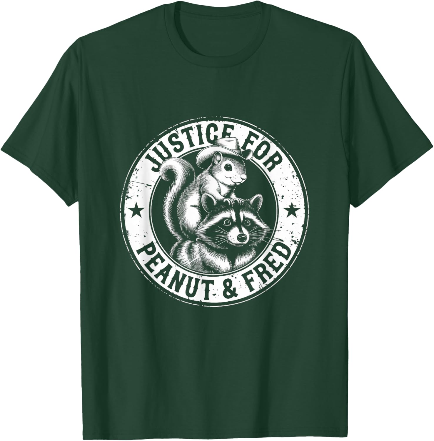 Justice For Peanut & Fred - Cute Squirrel Cowboy Hat Racoon T-Shirt - T-Shirt | Forest