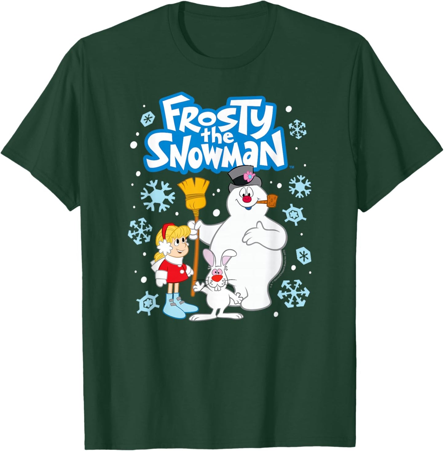Frosty The Snowman - Frosty The Snowman Group Snowflakes T-Shirt - T-Shirt | Forest