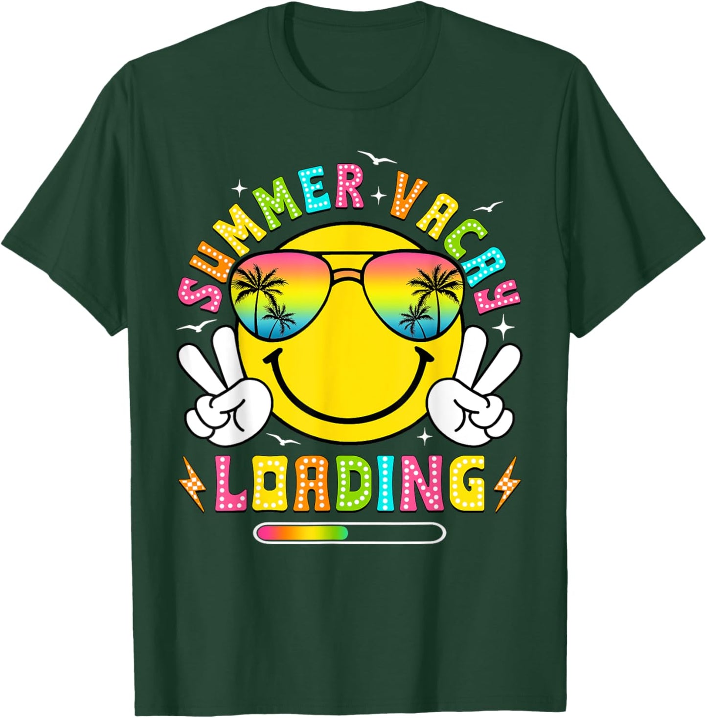 Summer Vacay Loading End Of School Year Summer Teacher Kids T-Shirt - T-Shirt | Forest