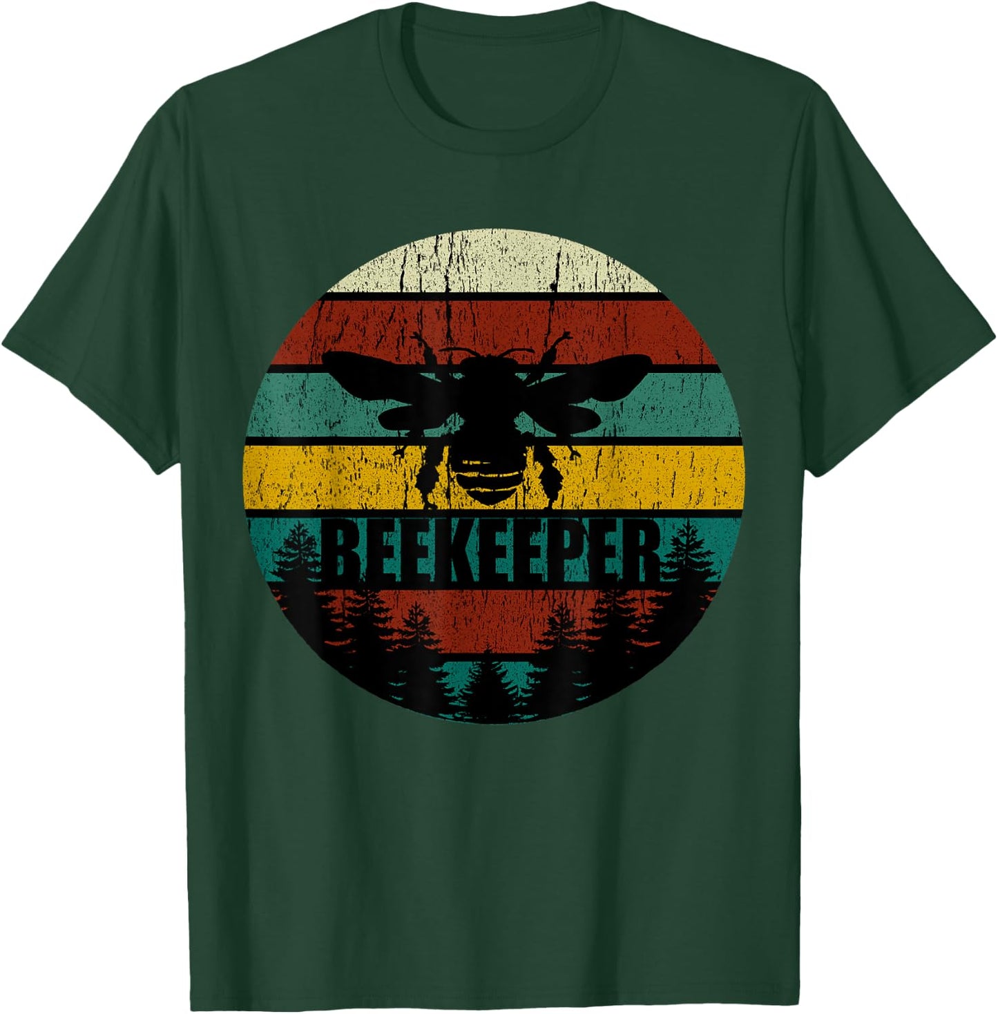 Retro Vintage Beekeeper Beekeeping Bee Gift T-Shirt - T-Shirt | Forest