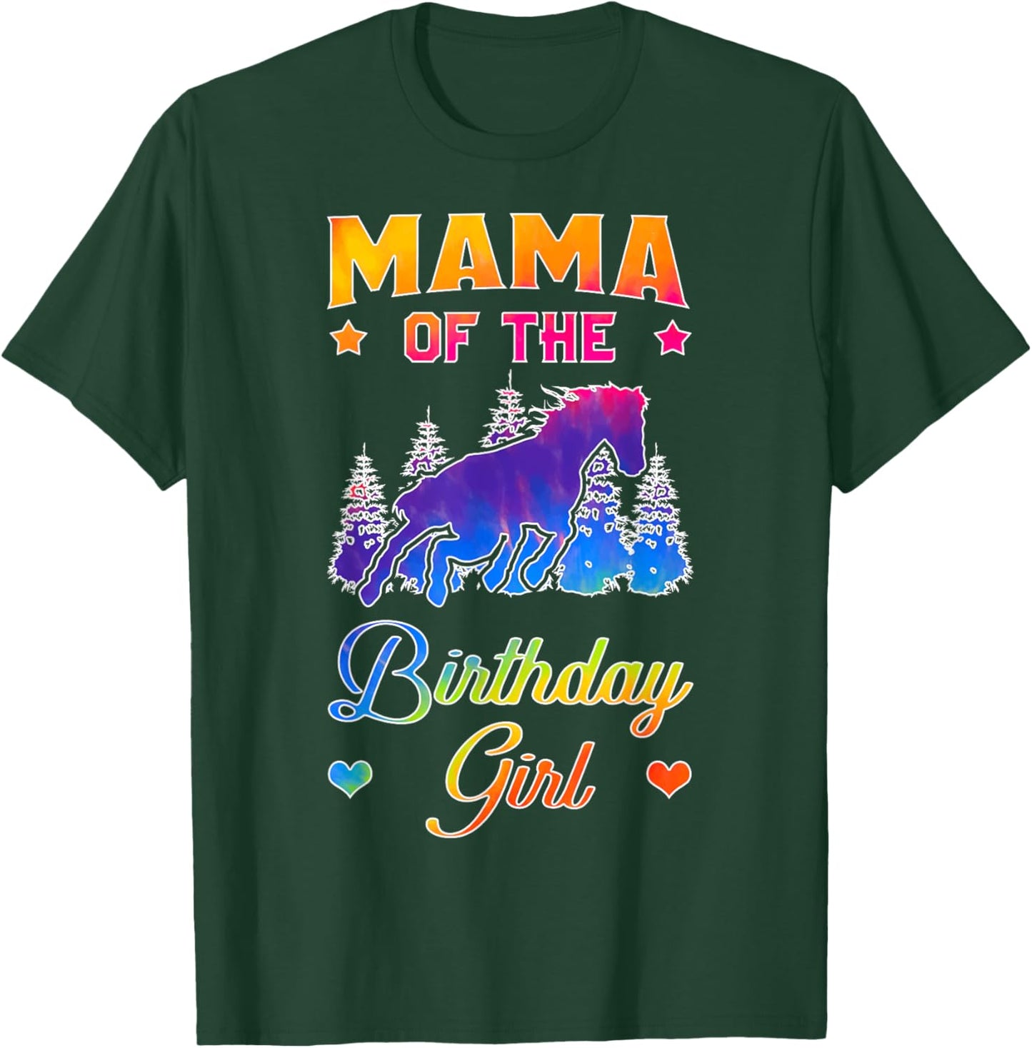 Mama Of The Birthday Girl Horse Family Bday Party T-Shirt - T-Shirt | Forest