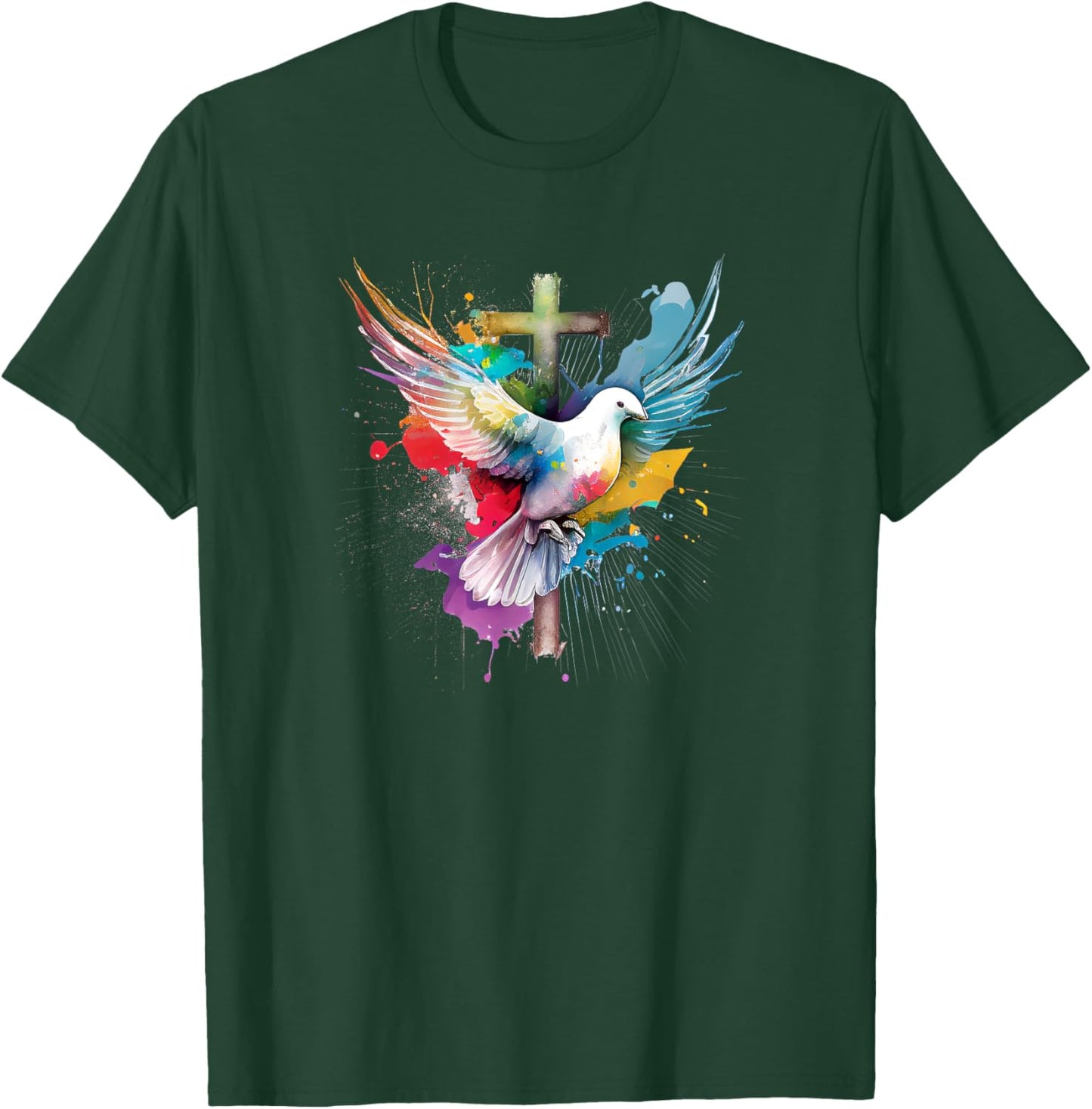 Holy Spirit Dove Praise Jesus Pentecost T-Shirt - T-Shirt | Forest