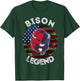 Bison Legend American Flag USA Camouflage Buffalo Cattle T-Shirt - T-Shirt | Forest