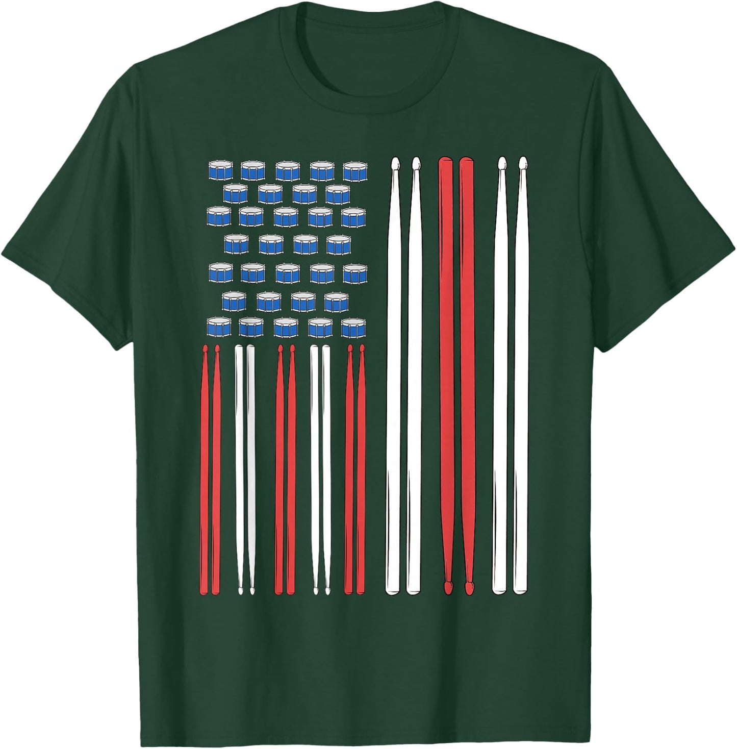 Drum Sticks Shirt Drummer Gift Drumming Shirt Men Percussion T-Shirt - T-Shirt | Forest