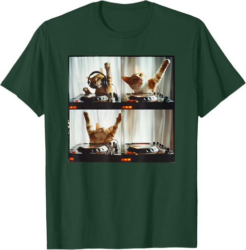 DJ Animal On Decks DJ Turntable Photo Booth Funny EDM Cat Women Kids