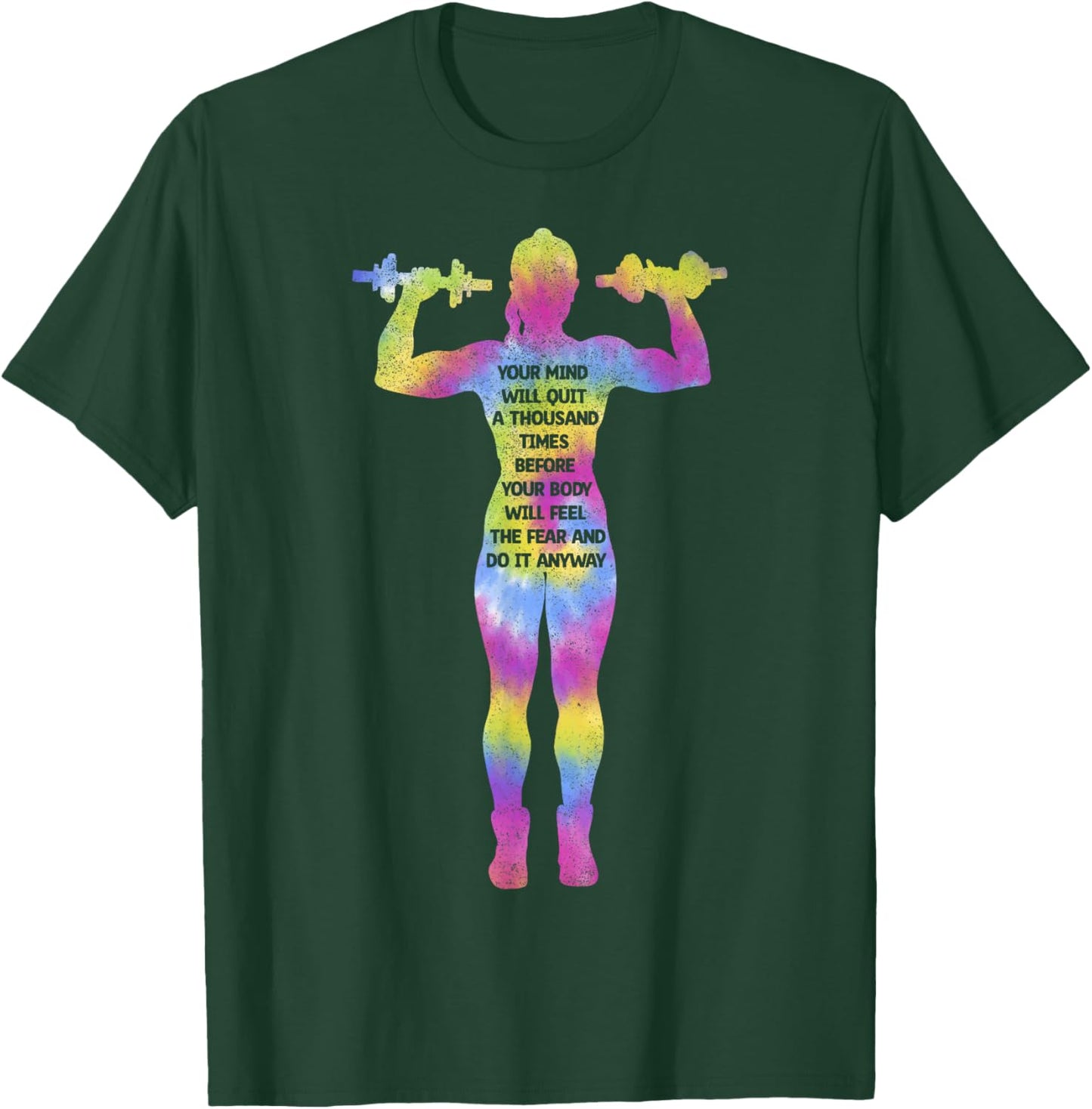 Motivating Fitness Woman Bodybuilding Gym Tie Dye Workout T-Shirt - T-Shirt | Forest