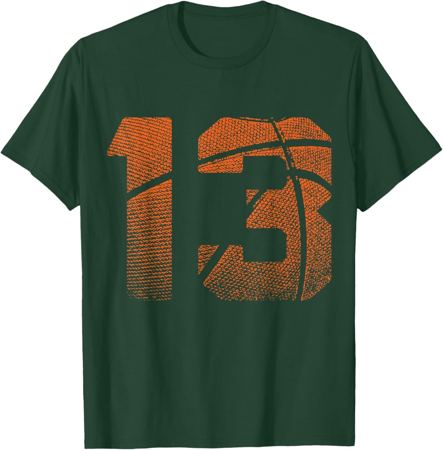 13th Birthday Boy Basketball Player Basketball 13 Years Old T-Shirt - T-Shirt | Forest
