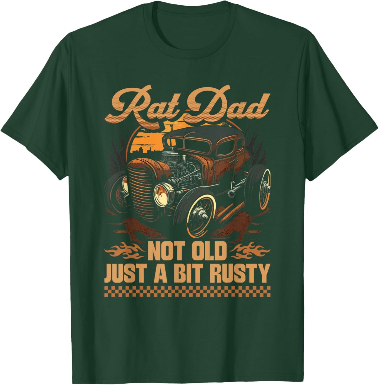 Hot Rod Father Quote, Vintage Rat Rod Dad T-Shirt - T-Shirt | Forest