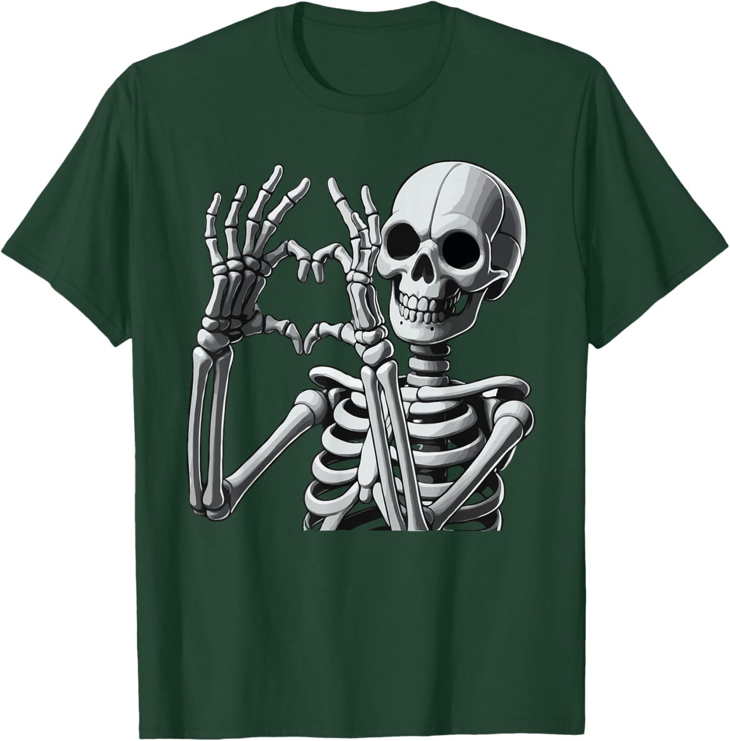 Skeleton Love Hands Halloween Finger Heart Sign T-Shirt - T-Shirt | Forest