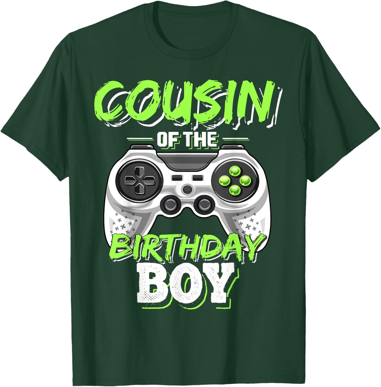 Cousin of the Birthday Boy Matching Video Game Birthday Gift T-Shirt - T-Shirt | Forest
