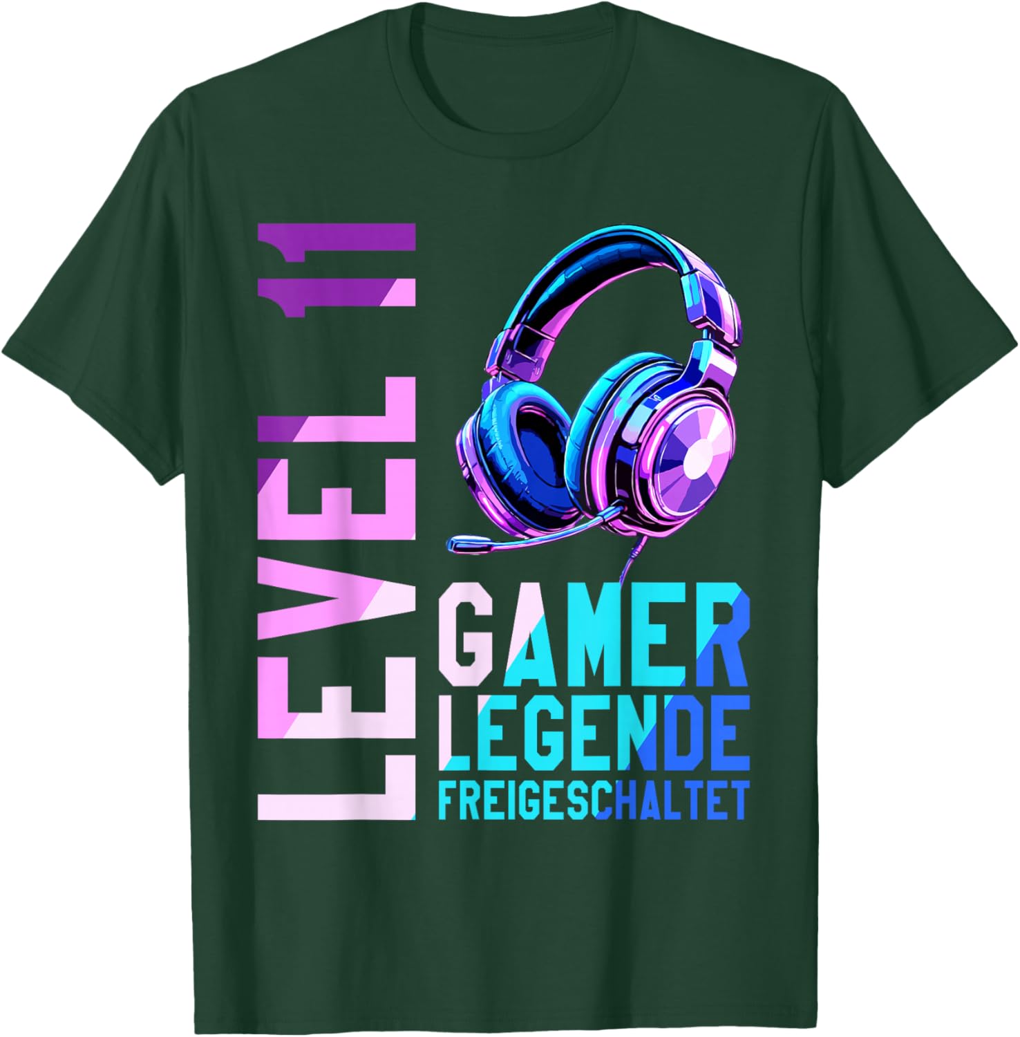 11. Geburtstag Junge Mädchen Gaming Level 11 Jahre T-Shirt - T-Shirt | Forest