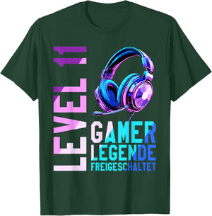 11. Geburtstag Junge Mädchen Gaming Level 11 Jahre T-Shirt - T-Shirt | Forest