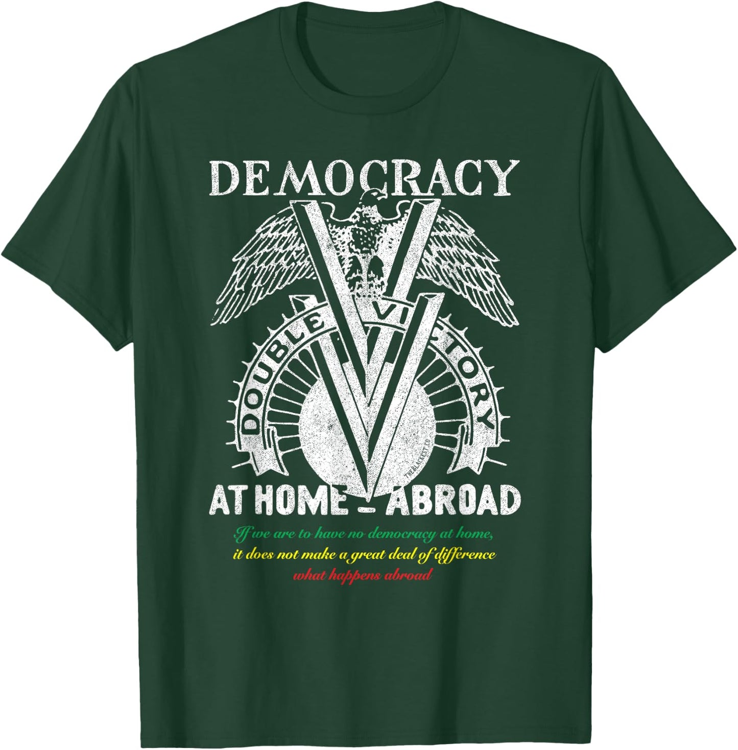 Double V Campaign Retro Vintage Black History Soldiers WWII T-Shirt - T-Shirt | Forest