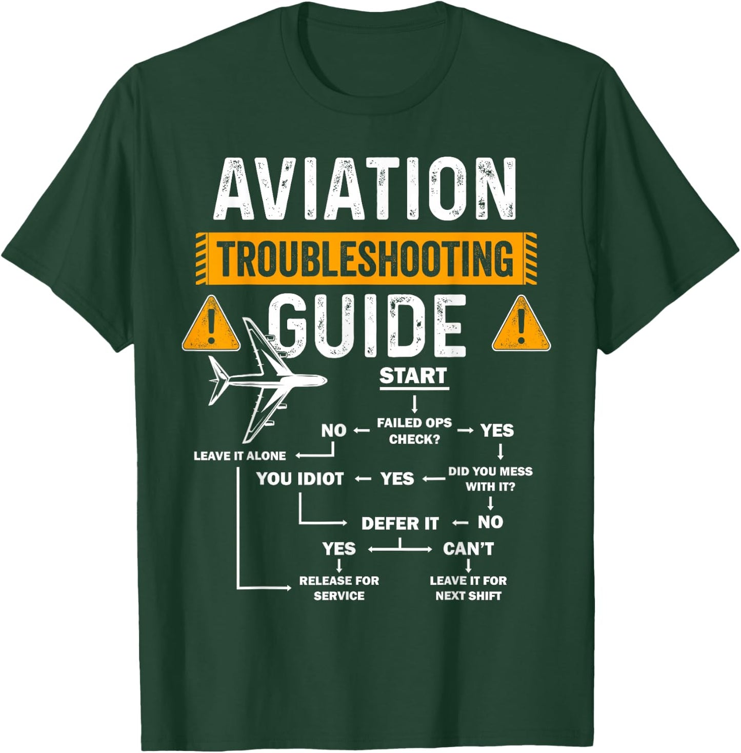 Funny Aviation Troubleshooting Guide Gift Airplane Pilot T-Shirt - T-Shirt | Forest
