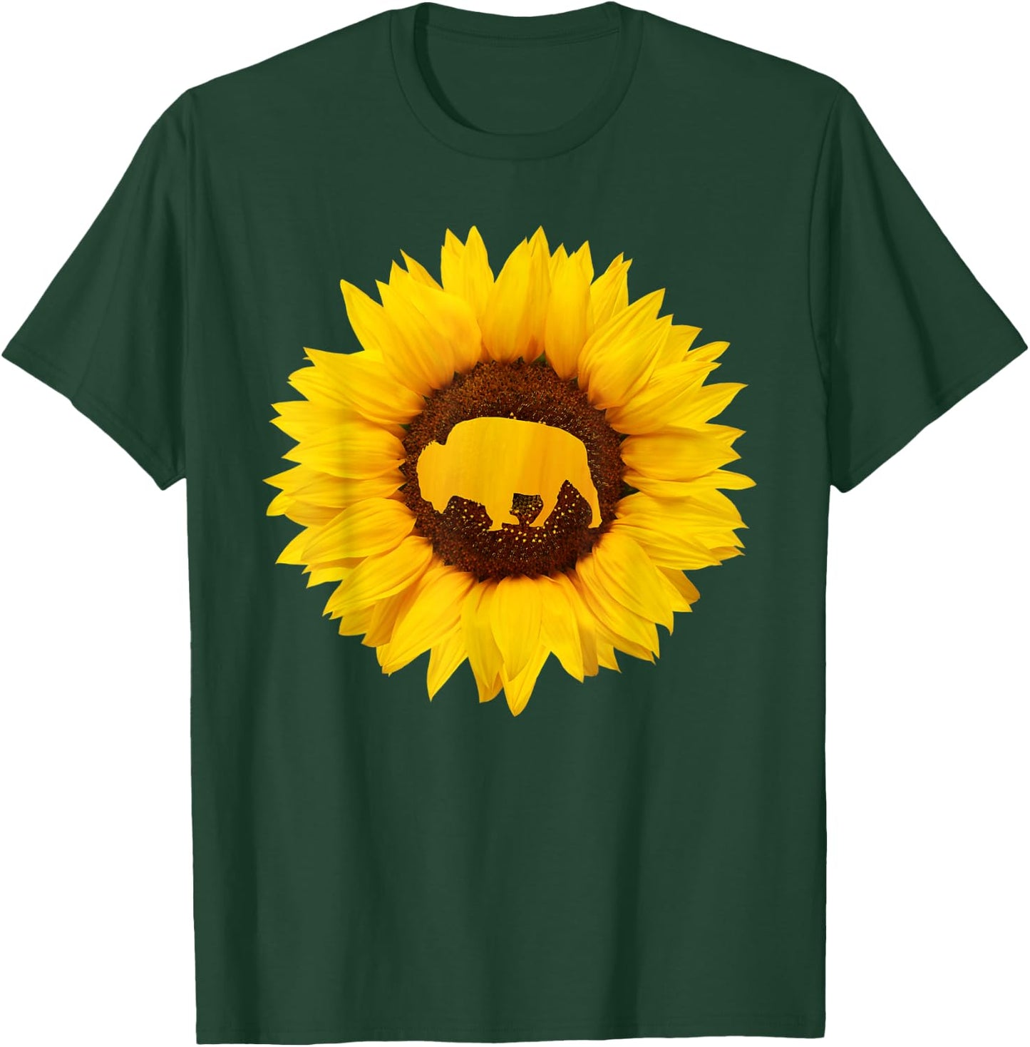 Buffalo Gift Men Tamaraw Bison Sunflower Lover T-Shirt - T-Shirt | Forest