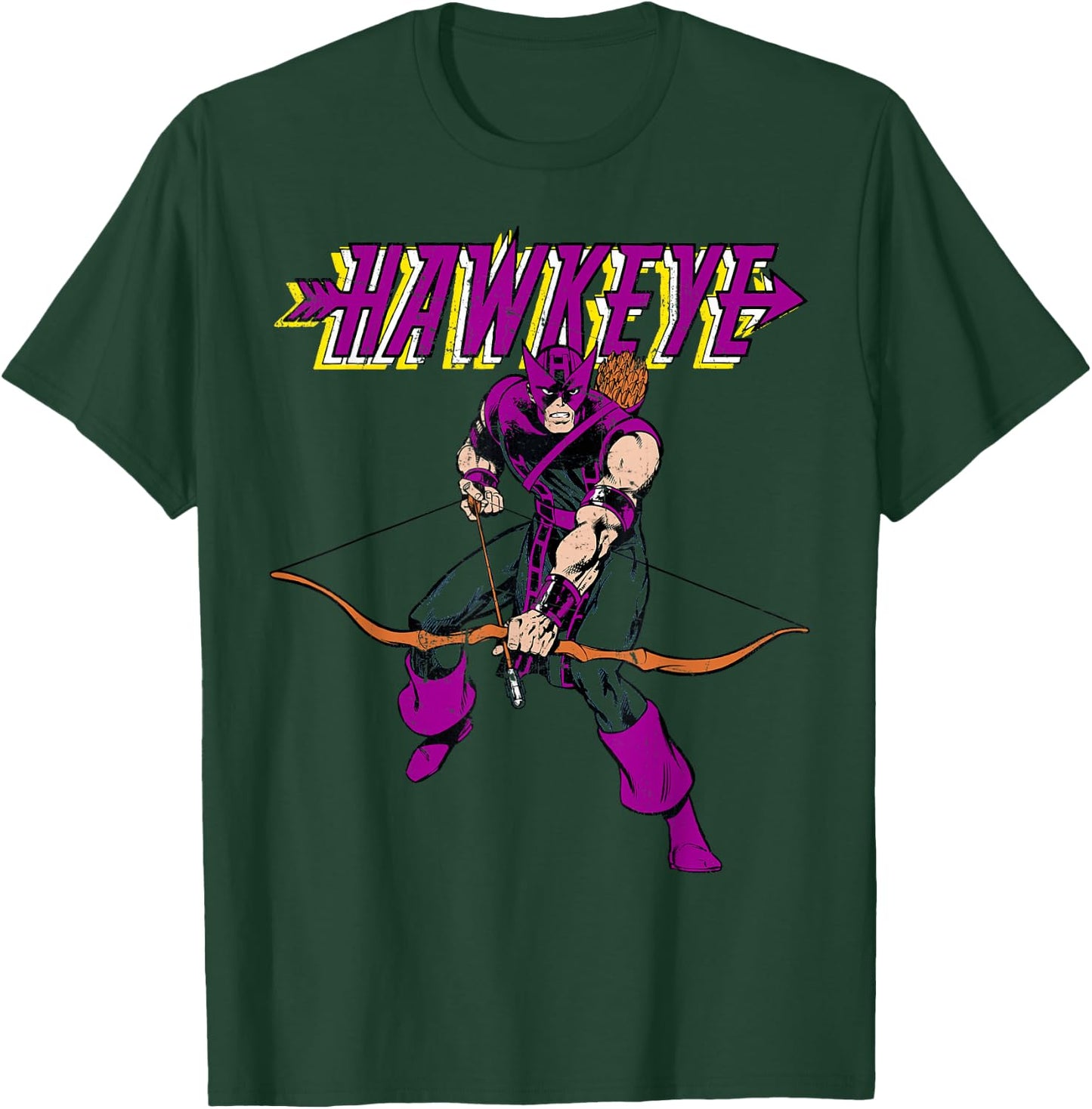 Marvel Hawkeye Vintage Bow and Arrow Portrait Logo T-Shirt - T-Shirt | Forest