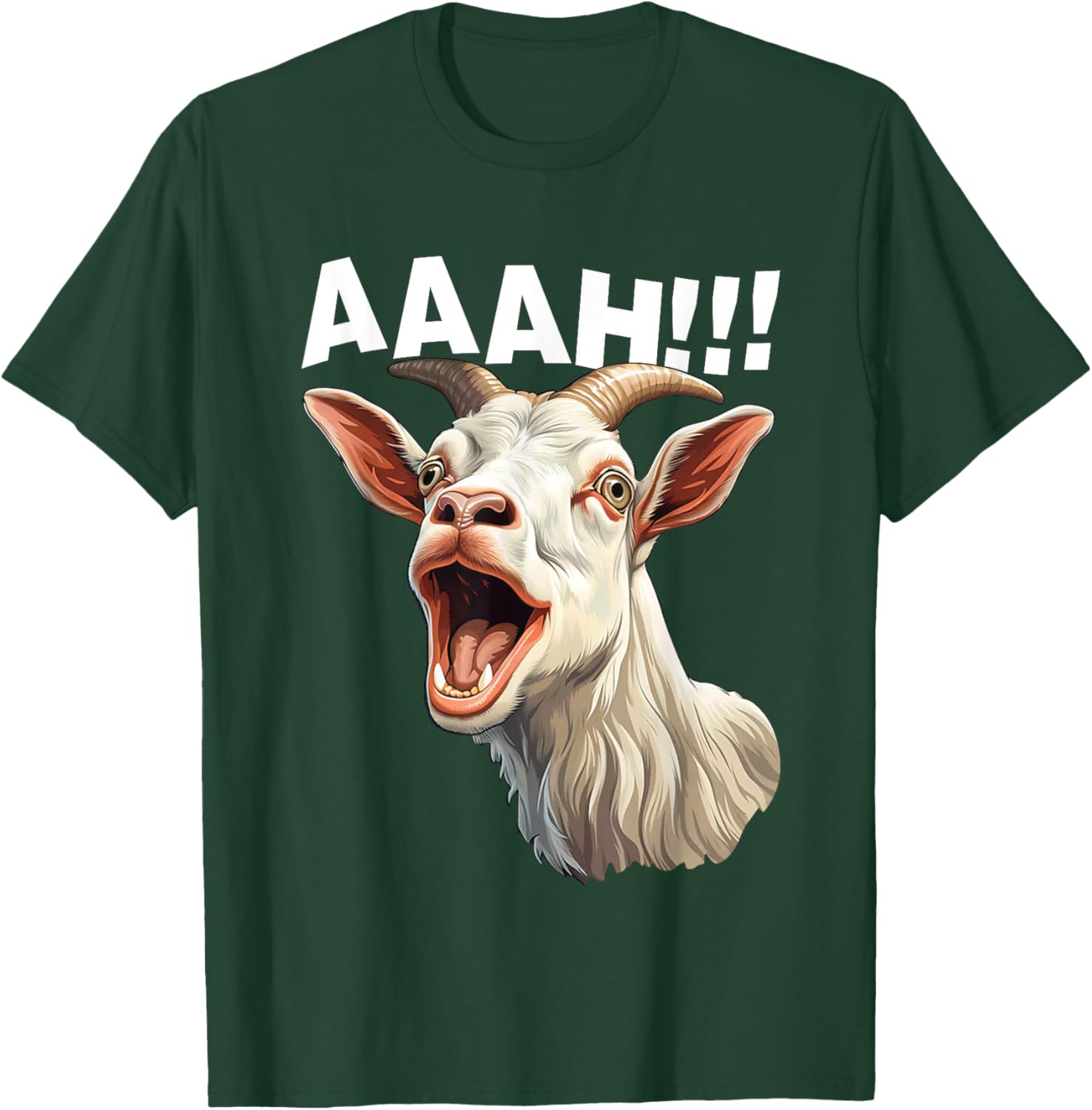 Halloween Screaming Goat AAAH!!! - Funny Crazy Goat T-Shirt - T-Shirt | Forest